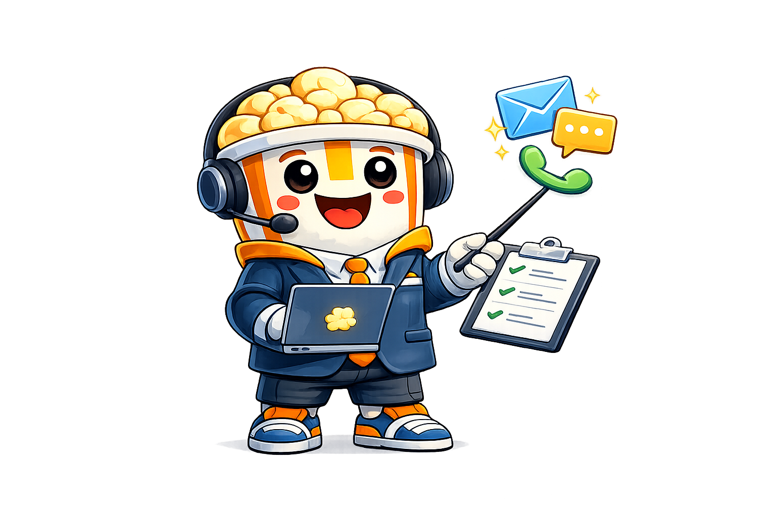 Mascotte Popcorn SEO conseiller contact